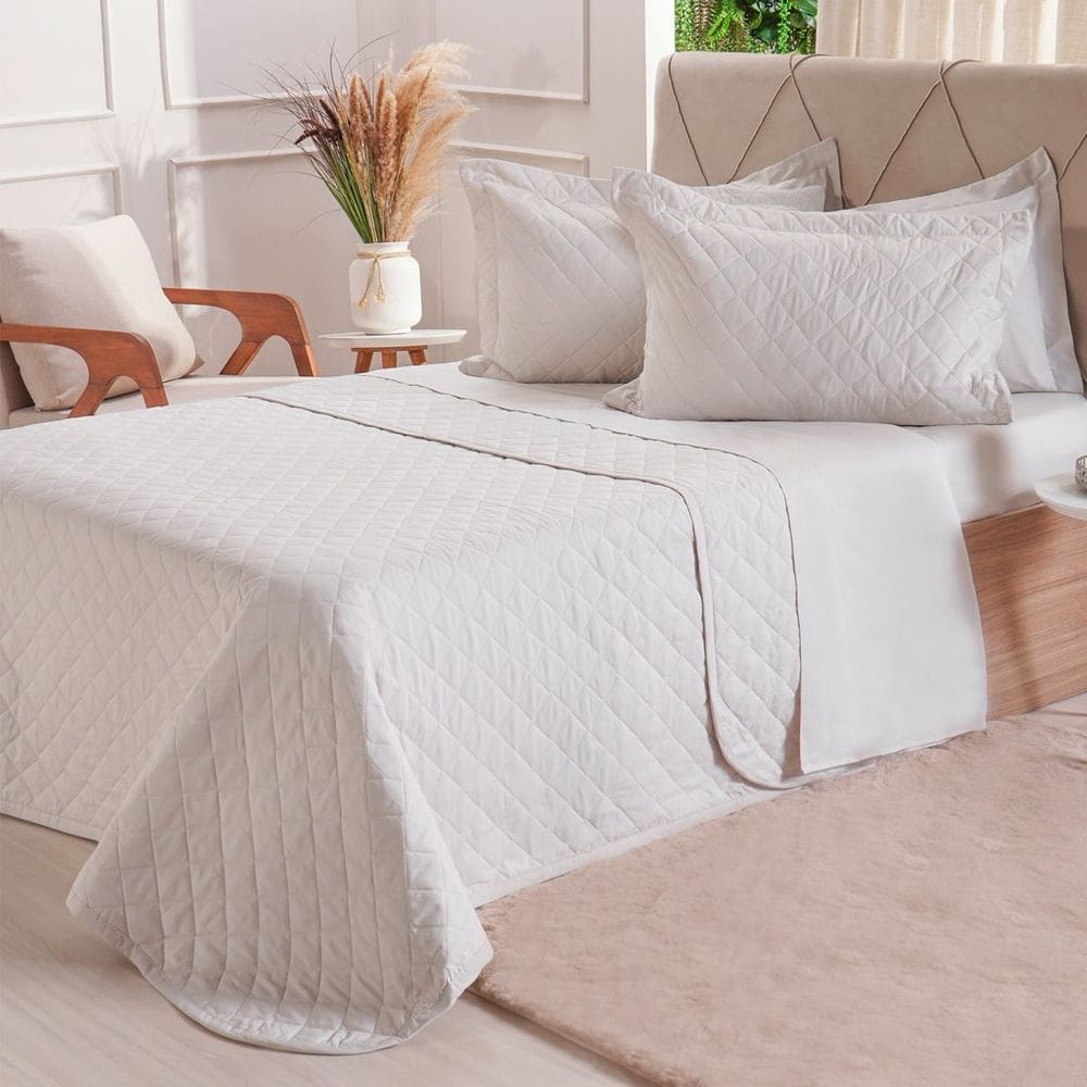 Kit Colcha Queen 200 Fios Lisa 240x260cm