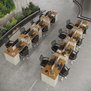Estação de Trabalho 16 Lugares Office Smart 16 Mesas 12 Armários 4 Aparador