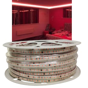 Fita Led Vermelho Rolo 100 Metros Dupla Face Decoraçao Residencial Comercial Sanca Gesso Recepçao