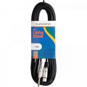 Cabo Microfone Linha Brasil XlrF X P10 10M Preto Hayonik