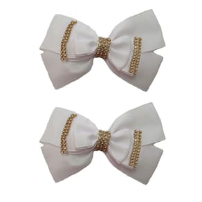 Laço Branco De Cabelo Adulto Elegante De Luxo 2 Unidades-No