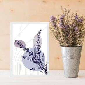 Quadro Decorativo Lavanda - Fundo Abstrato 24X18Cm