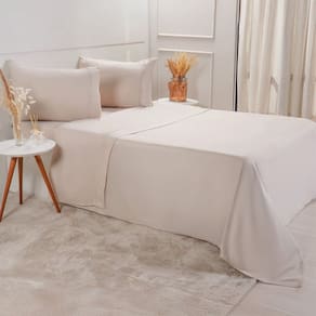 Jogo de Cama Casal Serenitá 4 Pçs Bordado Festonê 138x188x30cm