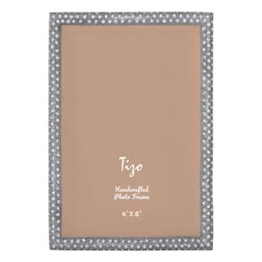 Porta-retratos TIZO Design Jeweled Metal com cristal 4x6 prateado
