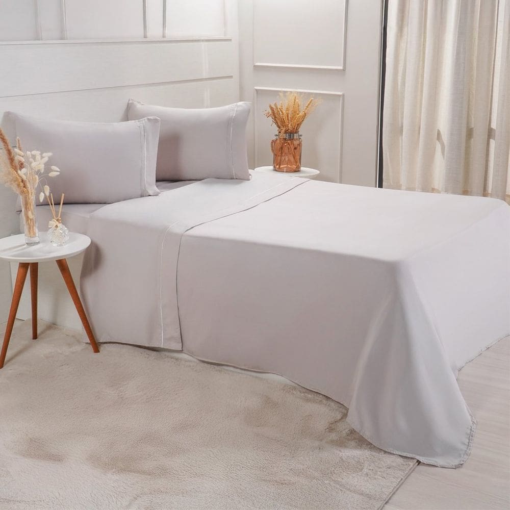 Jogo de Cama Solteiro Serenitá 3 Pçs Bordado Festonê 88x188x30cm