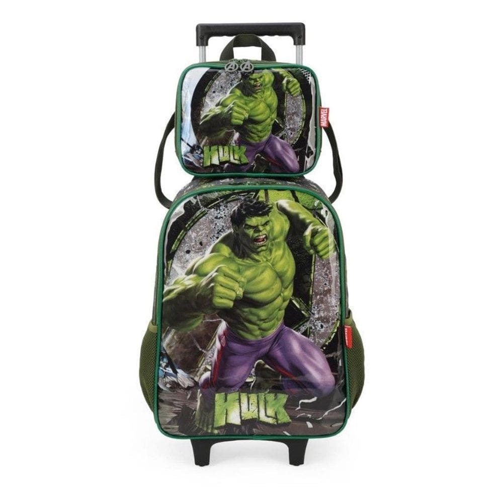 Kit Mochila De Rodinhas Lancheira  Avengers