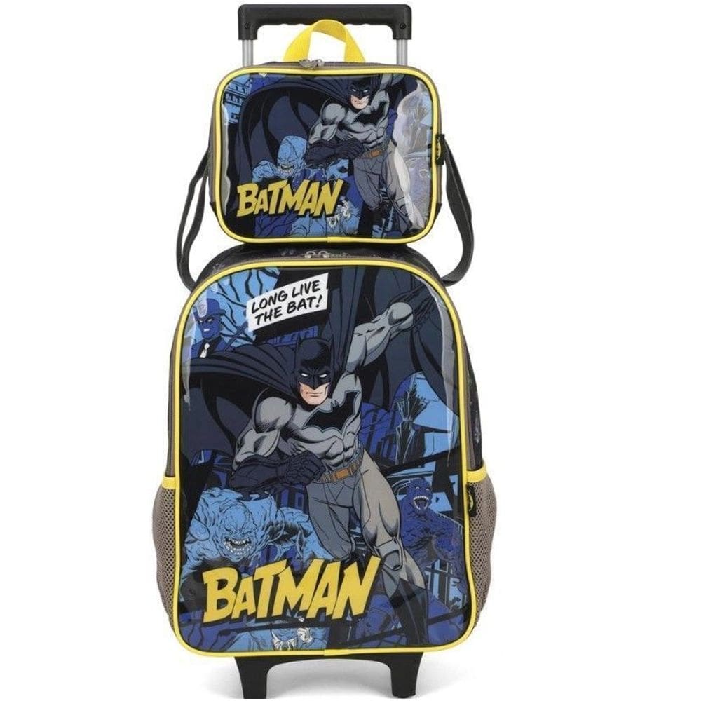 Mochila De Rodinhas Do Batman Azul - Luxcel