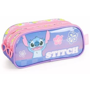 Estojo Triplo Stitch Organizador Porta Lápis Escolar