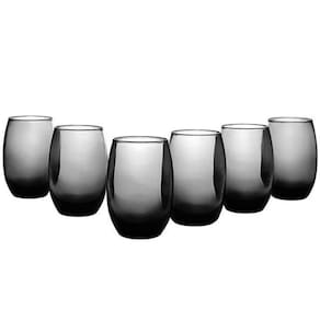 Jogo Copos Aruba Long Drink 475Ml Cinza 6 Peças Sm Aruba