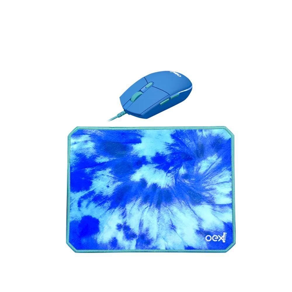 Kit Mouse E Mouse Pad 800 A 2400Dpi Vibes Mc200 Azul Oex