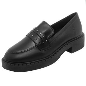 Sapato Loafer Feminino Conforto Adorno Metalizado Sua Cia