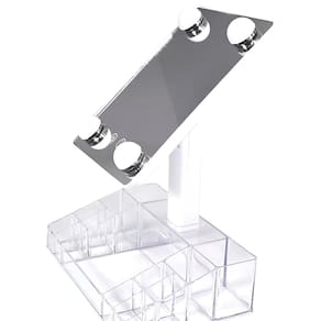 Espelho de Mesa Retrátil Porta Maquiagem Compartimentos