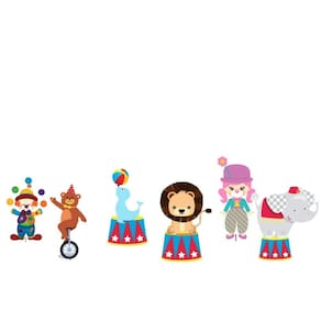 Circo Kit 6 Enfeites Totens Decoração Festa Infantil Display