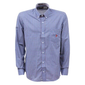 Camisa Xadrez Masculina Manga Longa Azul Austin 37536
