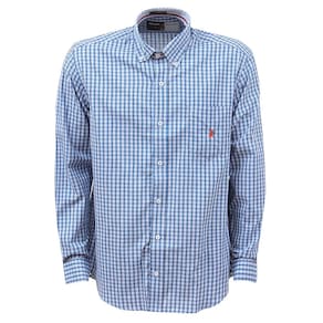 Camisa Xadrez Masculina Manga Longa Azul Austin 37537