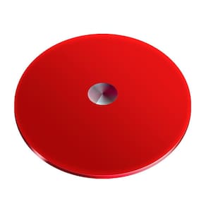 Centro De Mesa Giratório Vidro Temperado 8Mm Vermelho 60Cm