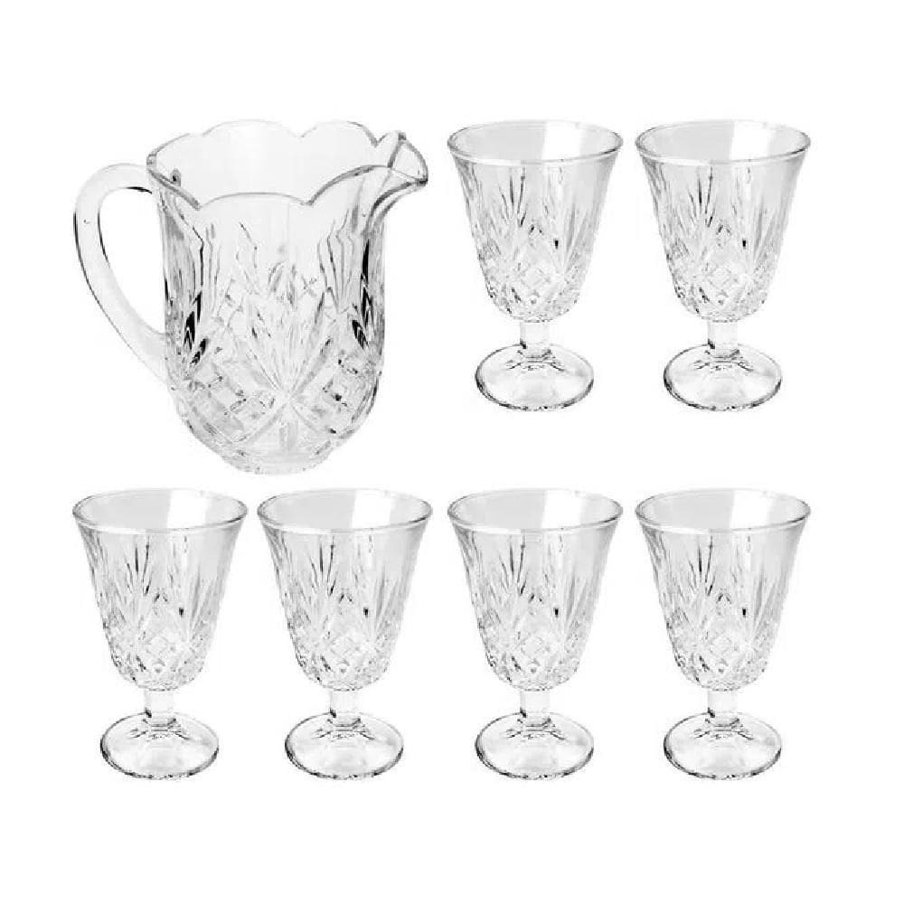 Jogo De Jarra De Cristal Com 6 Taças Dublin