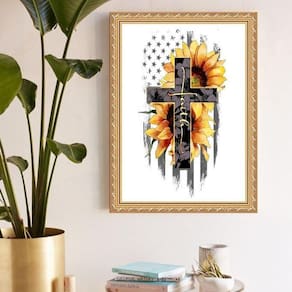 Quadro Decorativo Faith Girassois 33X24Cm - Com Vidro