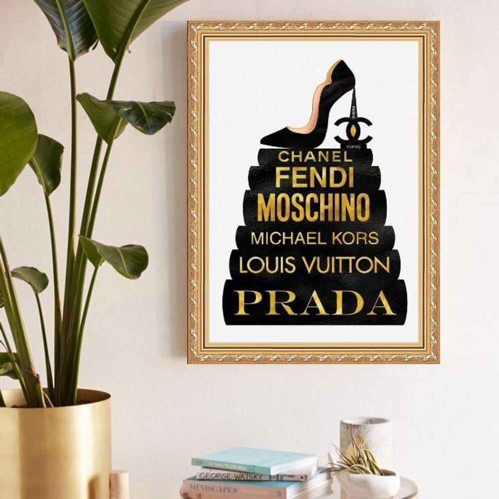 Quadro Decorativo Grifes 45X34Cm - Com Vidro