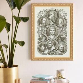 Quadro Decorativo Filósofos Gregos Vintage 45X34Cm - Vidro