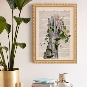 Quadro Decorativo Fisiologia Floral Mão 33X24Cm