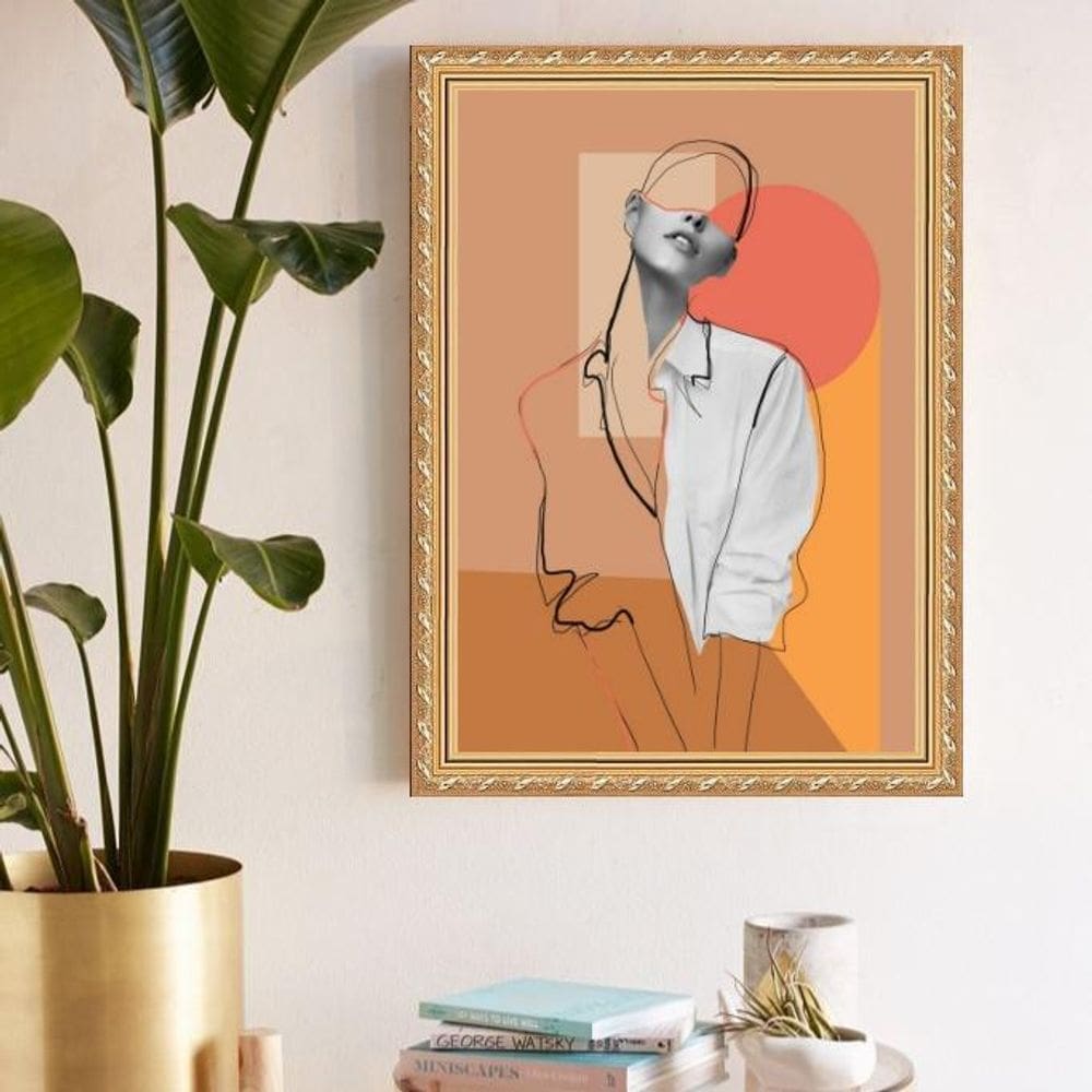 Quadro Decorativo Mulher Abstrato 24X18Cm