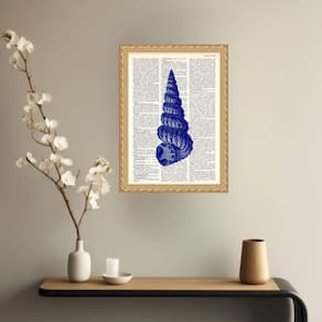 Quadro Decorativo Concha Azul Vintage 24X18Cm