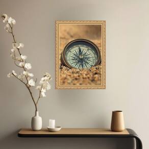 Quadro Decorativo Bússola 24X18Cm