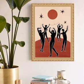 Quadro Decorativo Celebração A Lua 45X34Cm - Com Vidro