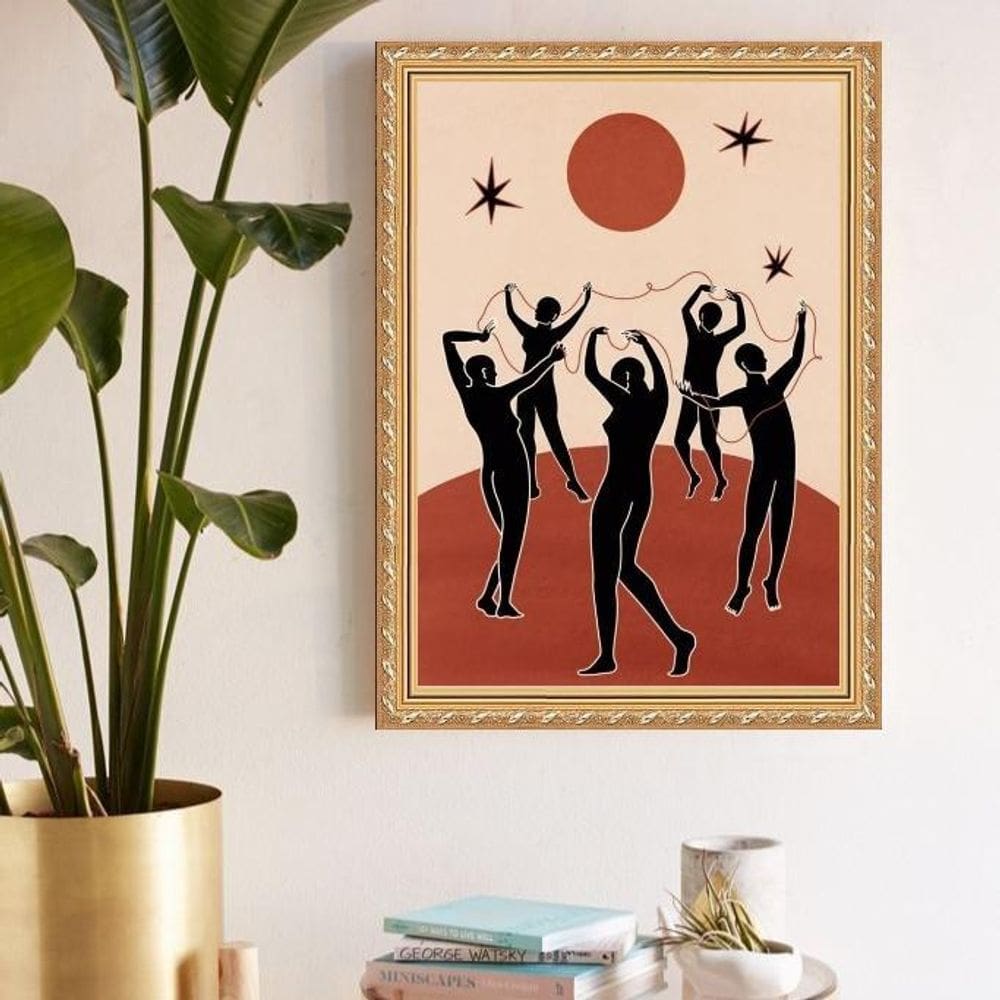 Quadro Decorativo Celebração A Lua 24X18Cm - Com Vidro