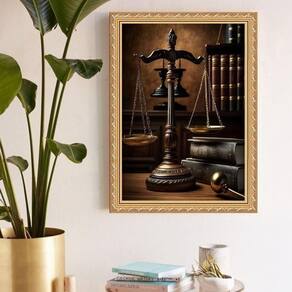 Quadro Decorativo Balança Direito 33X24Cm - Com Vidro