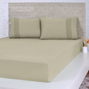 Lençol Queen Bella Cama Malha 100% Algodão 158x198x35cm