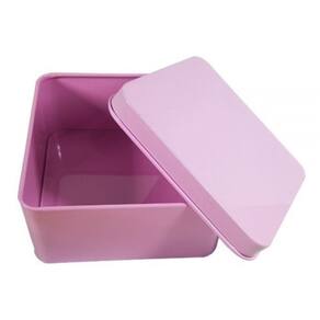 Latinha De Metal Quadrada 6,5x6,5x4cm Rosa 10un Art Lille