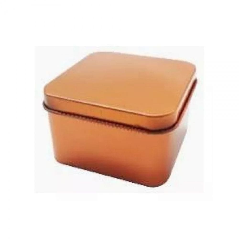 Latinha De Metal Quadrado 6,5x6,5x4cm Bronze 10un Art Lille