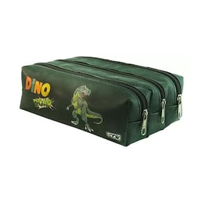 Estojo 3 Divisórias Dino Verde Look