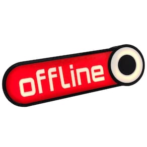 Luminária Offline Led Abajur Off-Line Mesa 3D 25,5Cm Fonte