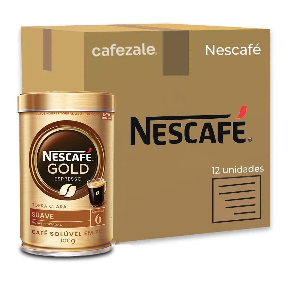 Café Solúvel Nescafé Gold Espresso Suave 12 Latas 100G