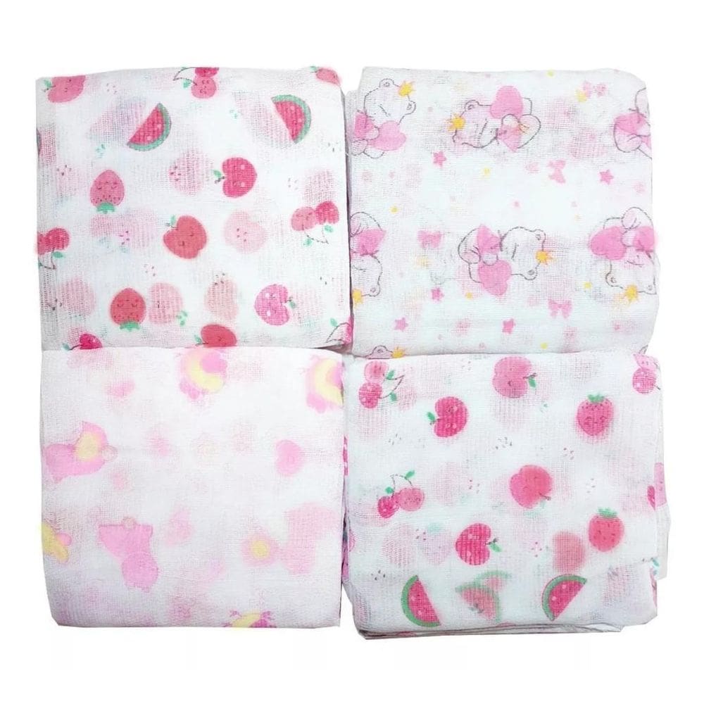 Fraldas De Pano Kit Com 10 Unidades 60X60 Estampado Feminino