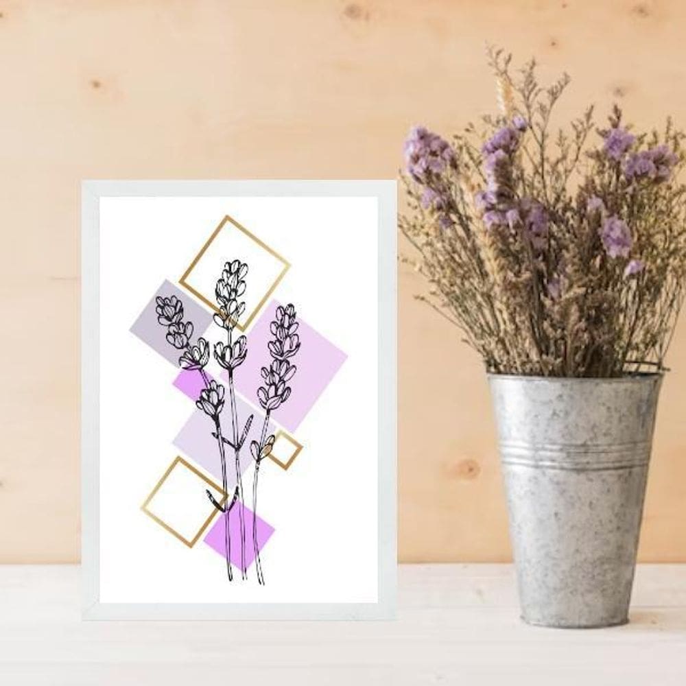 Quadro Decorativo Lavanda - Arte Geométrica 45X34Cm