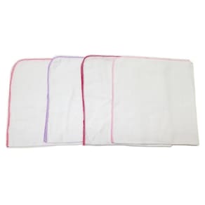 Kit 5 Fralda Quadriculada Lisa 68X68Cm Com Crochê Feminino