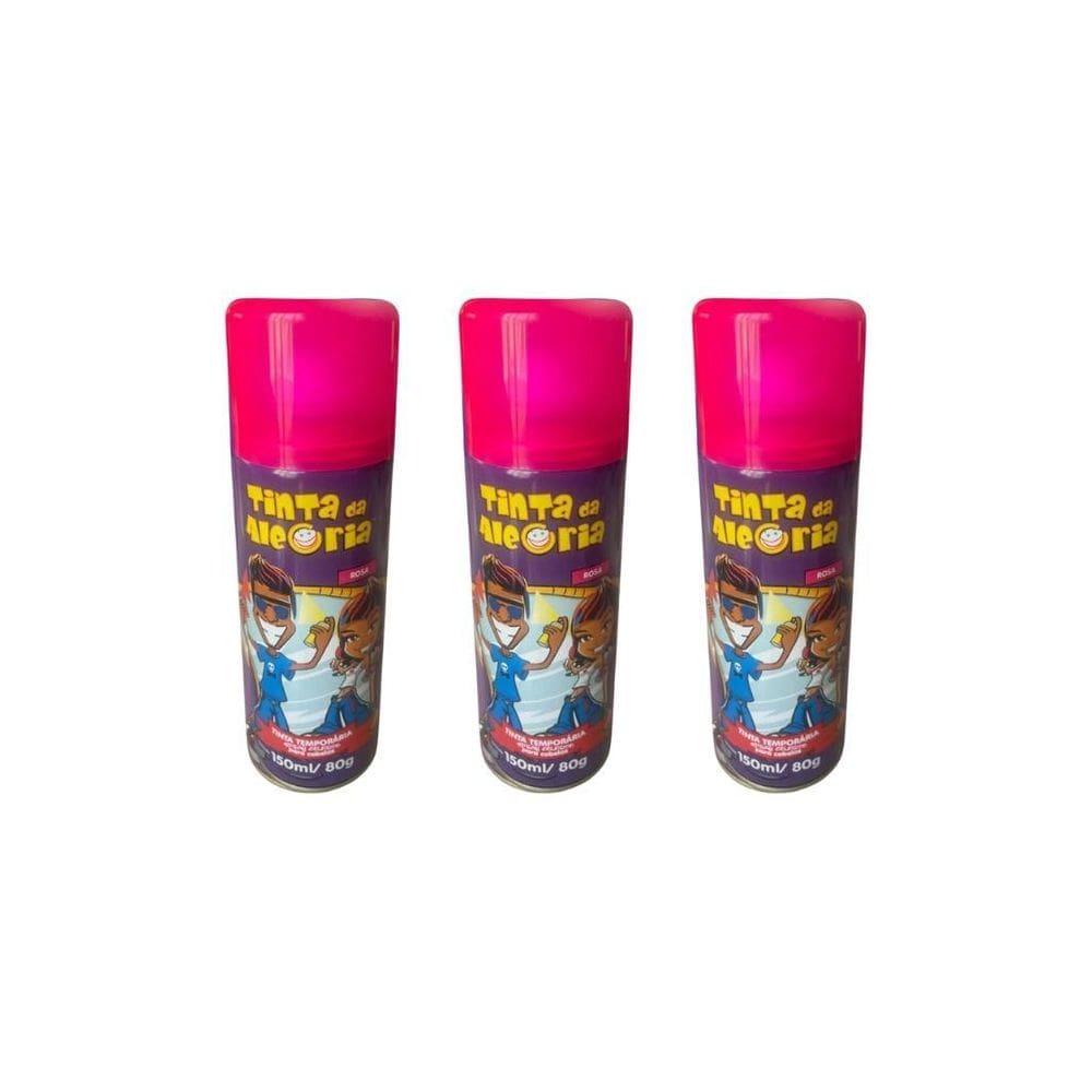 Tinta Spray Da Alegria 150Ml Rosa-Kit C/3Un
