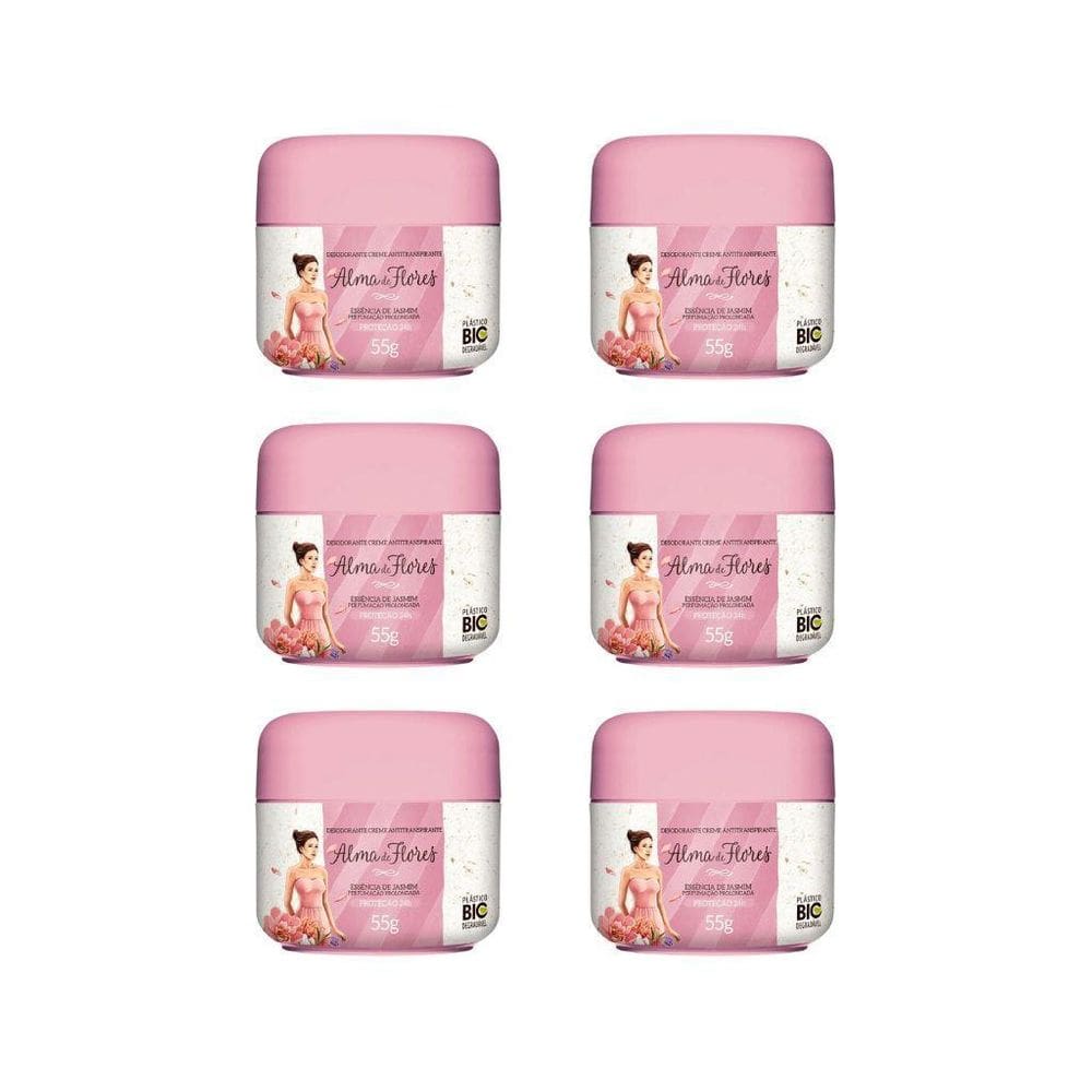 Desodorante Creme Alma De Flores 55G Essencia De Jasmim-6Un