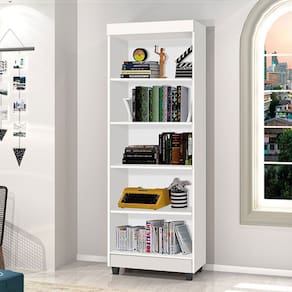 Estante para Livros Aspen 4 Prateleiras Branco - J&a Móveis