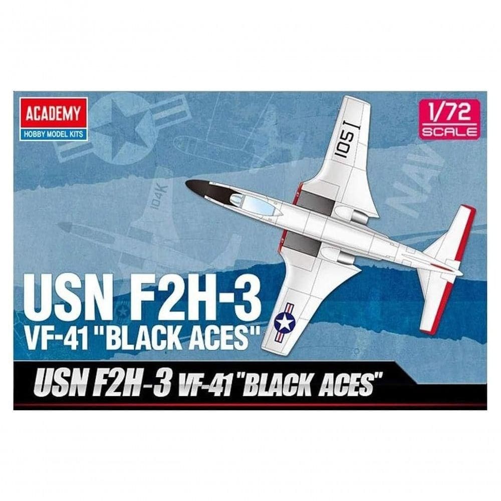 Academy Usn F2h-3 Banshee Vf-41 Black Aces 1-72 Modelo Plástico