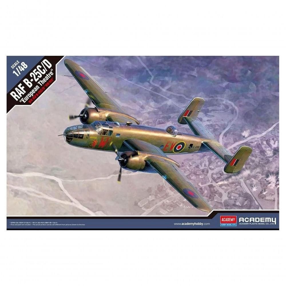 Academy 12339 Modelo Plástico 1-48 B-25c-d Força Aérea Britânica Moldado