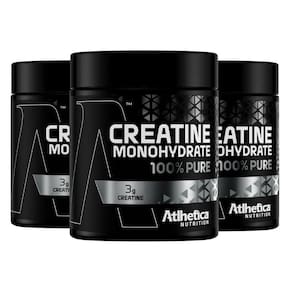 Kit 3X Creatina Pura Monohidrata 100% 300G - Atlhetica