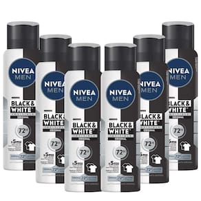 Kit 6 un Desod Aero Nívea Masculino Invisible B&W 150ml