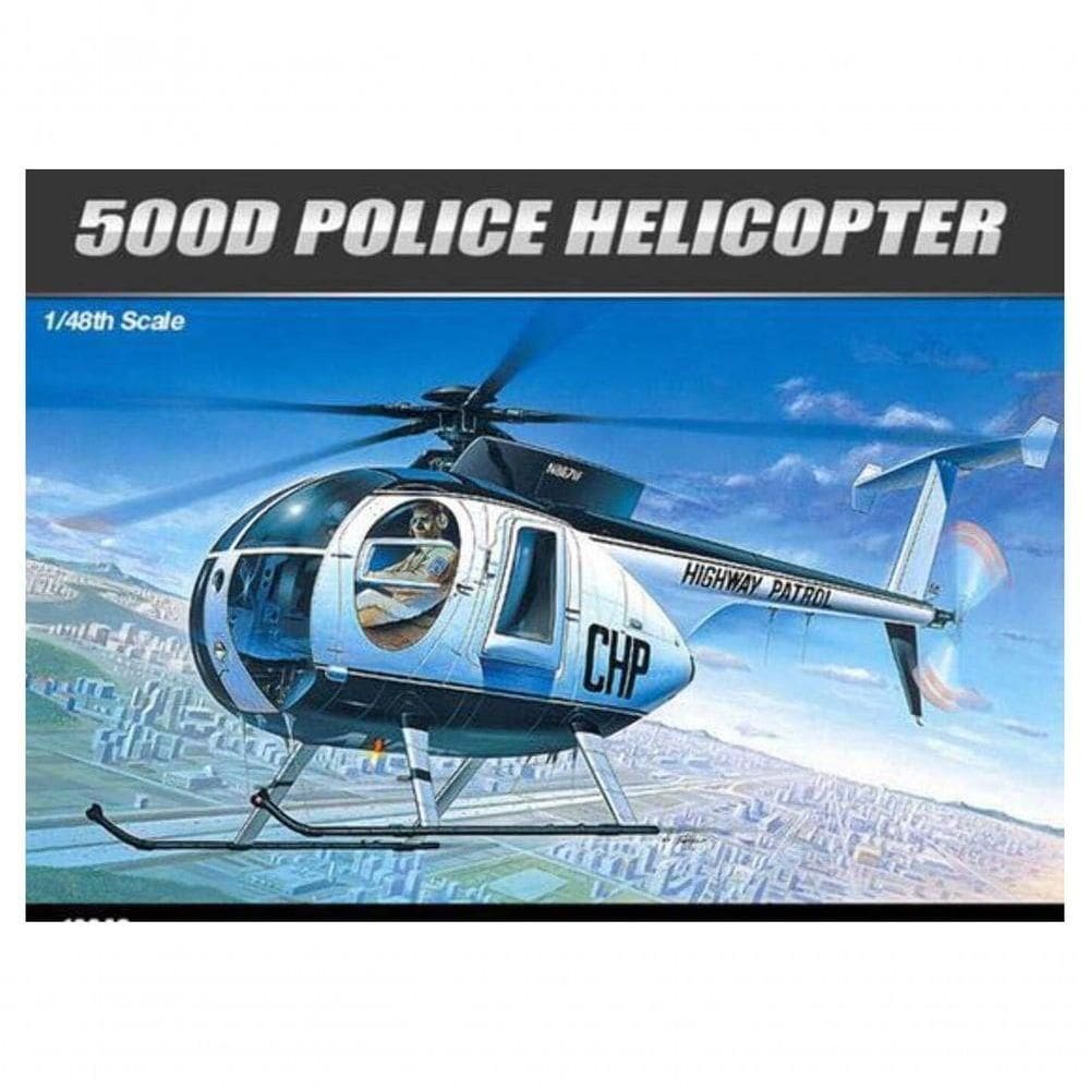Academy Kit de Modelagem 1-48 Helicóptero Police Hughes 500d (detalhado)