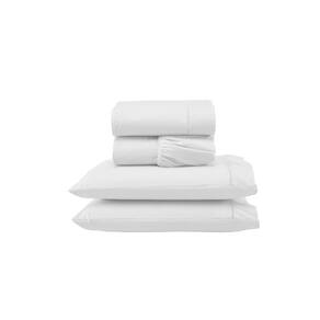 Jogo De Lençol Versátil Ponto Palito Completo 4 Peças Queen Micropercal branco