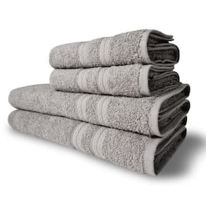 Jogo De Toalhas Itália Soft 4 Pçs 2 Banho E 2 Rosto 430g m² 100% Algodão Cinza